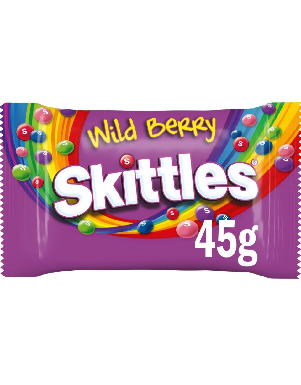 Skittles Wild Berry - Tyggepastiller med Forskjellige Bærsmaker 45 gram