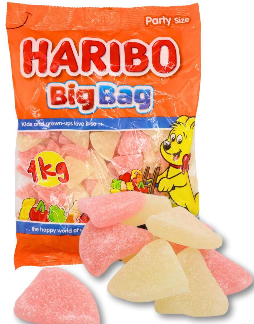 1 kg Haribo Grapefruit Big Bag - Stor Pose med Haribo Grapefrukt