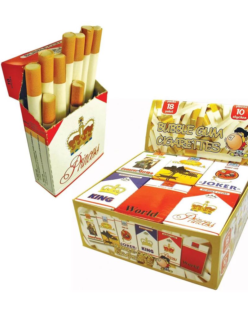 1 pk med 10 stk Tyggegummisigaratter i Assortert Motiv
