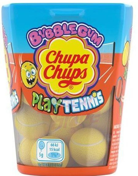 Chupa Chups Play Tennis Ice Cup - Tyggegummi med Fyll 90 gram