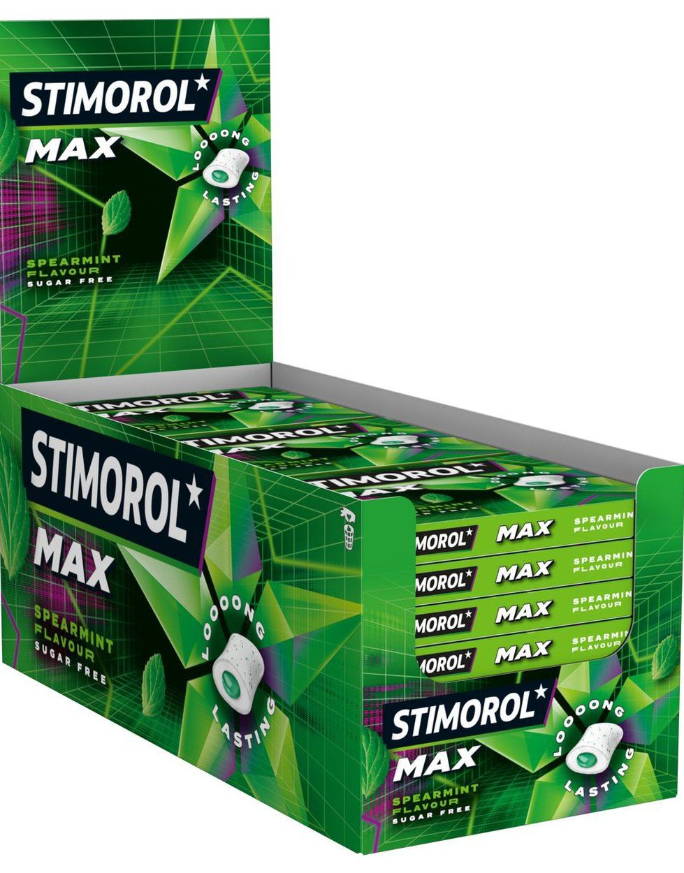 21 stk Stimorol Max Splash Spearmint - Tyggegummi med Fyll - Hel Eske 416 gram