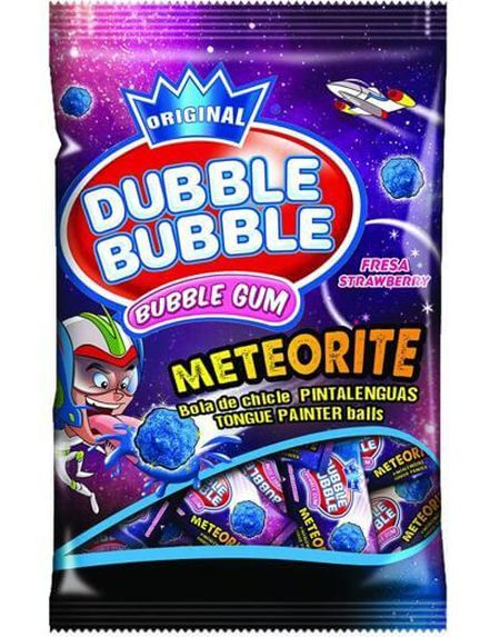Dubble Bubble Meteorite Gum - Tungefargende Jordbærtyggegummi 85 gram