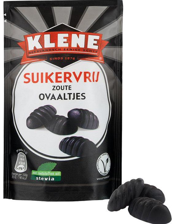 Klene Sukkerfrie Salte Ovale Lakrisbiter 110 gram