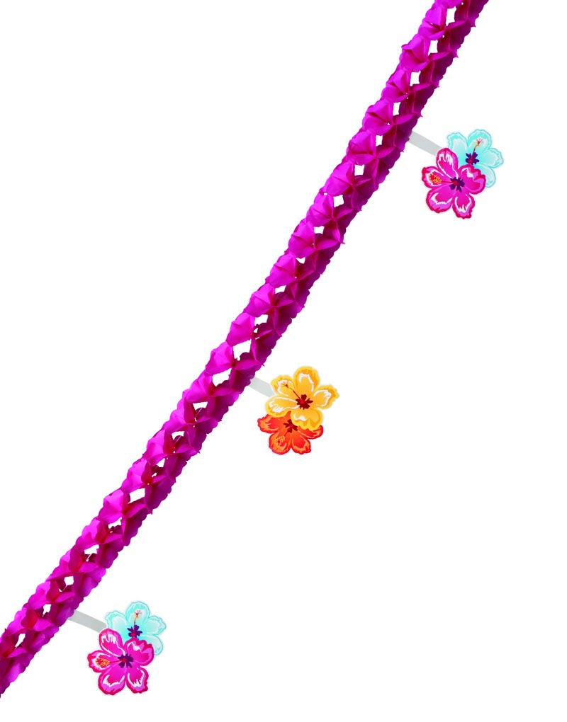 Rosa Girlander med Hawaiiblomster - Hawaii Sunset