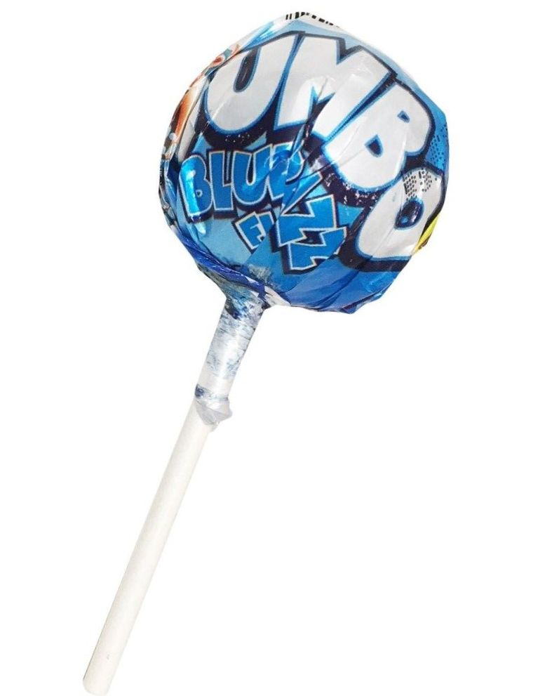 Zed Jumbo Pop Blue Raspberry - Jawbreaker Kjærlighet på Pinne med Tyggiskjerne