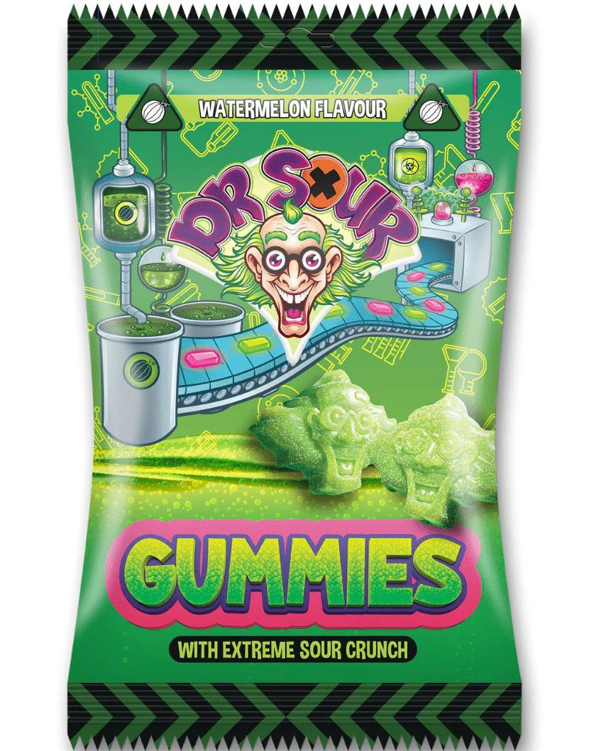 Dr. Sour Gummies Watermelon - Sure Vingummibiter med Vannmelonsmak 200 gram