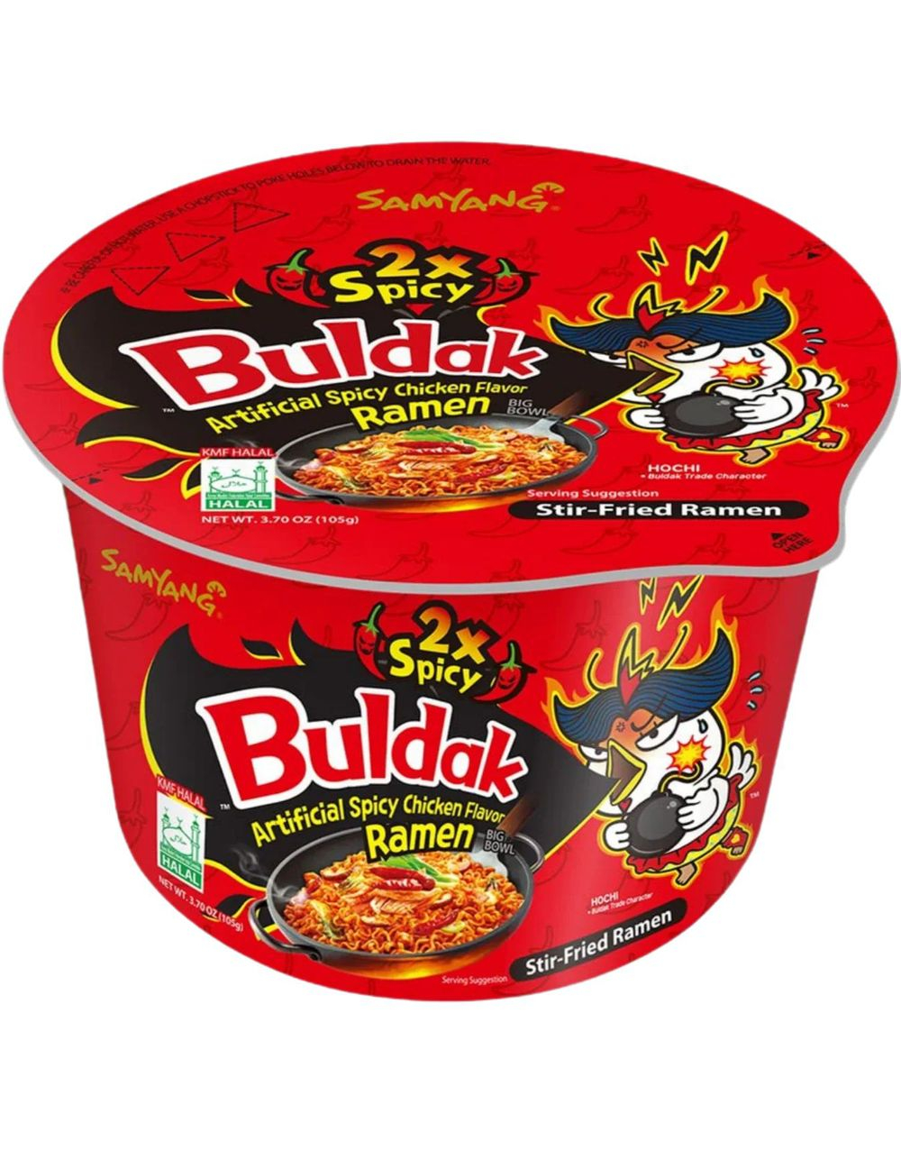 Samyang Buldak Hot Chicken Ramen 2x Spicy Bowl 105 gram (Korea Import)