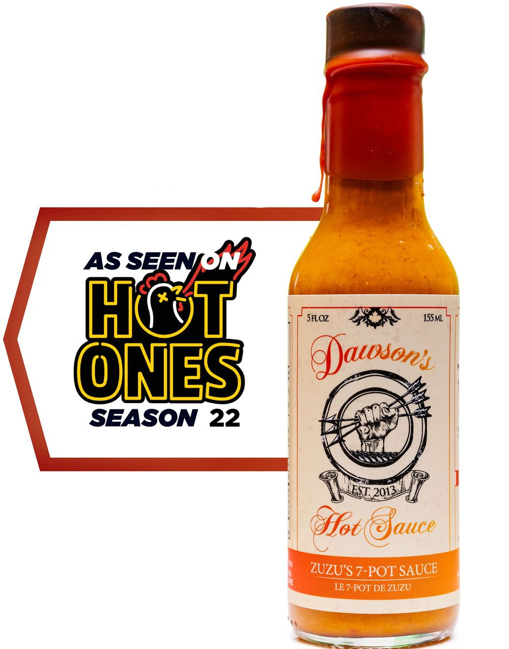Dawson's Zuzu's 7-Pot Hot Sauce - Sterk Chilisaus med 7-Pot Chili 155 ml (Canada)