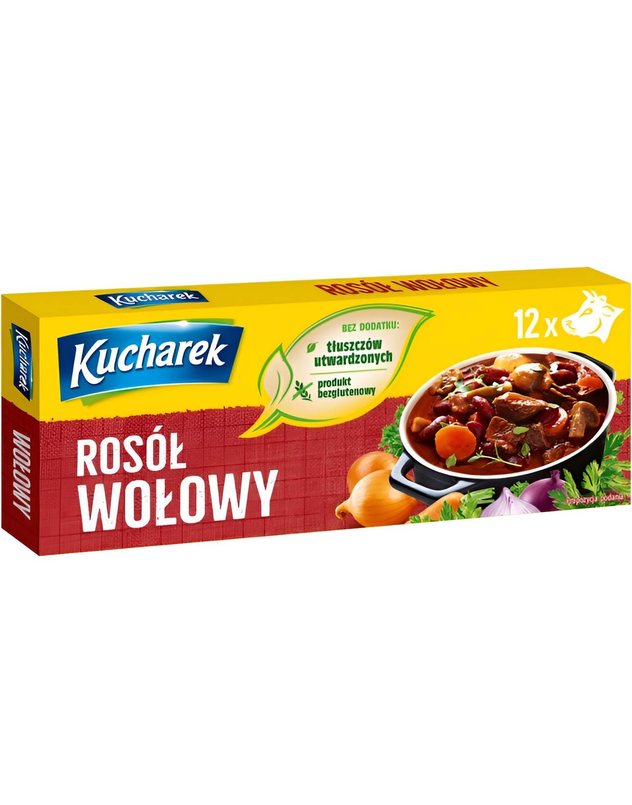 Kucharek Beef Bouillon - 12 stk Biff Buljongterninger 120 gram (Polen)