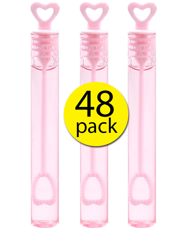 48 stk Rosa Hjerte Såpebobler - Vintage Journey