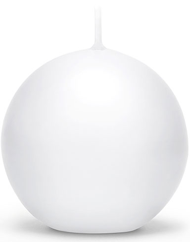 6 stk Hvite Kuleformet Stearinlys 8 cm