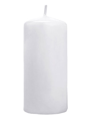 6 stk Hvite Kubbelys 12x6 cm