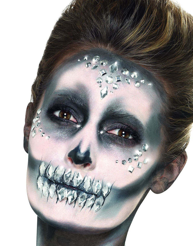 100 stk Klare Ansikts-Juveler med Assorterte Stener