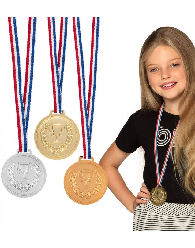 3 stk. Medaljer 1. 2. 3. Plass