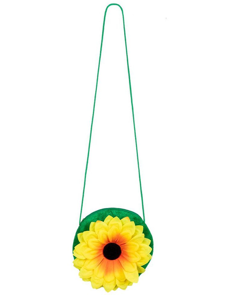 Grønn Skulderveske med Solsikkeblomst