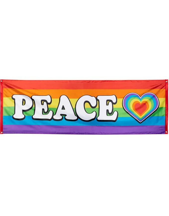 Kjempestort Peace Posterflagg Banner 220x74 cm