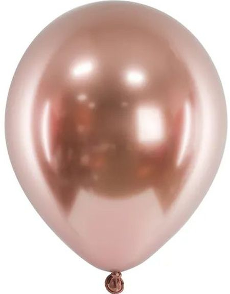 5 stk Kjempestore Glossy Mirror Rose Gullfargede Ballonger 46 cm