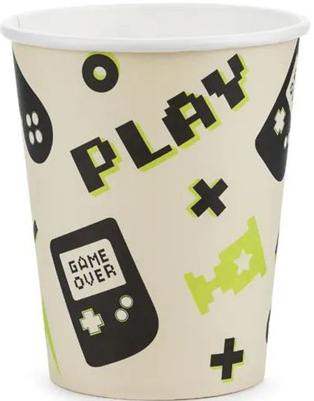 6 stk Papirkopper - Gamer Party