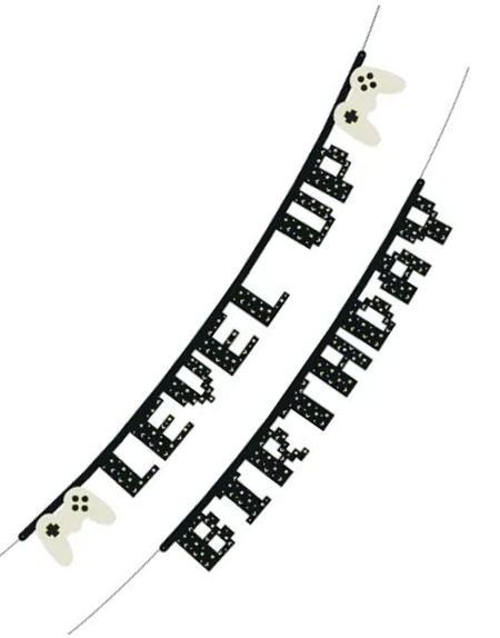 Level Up Bursdagsbanner 2,5 meter - Gamer Party