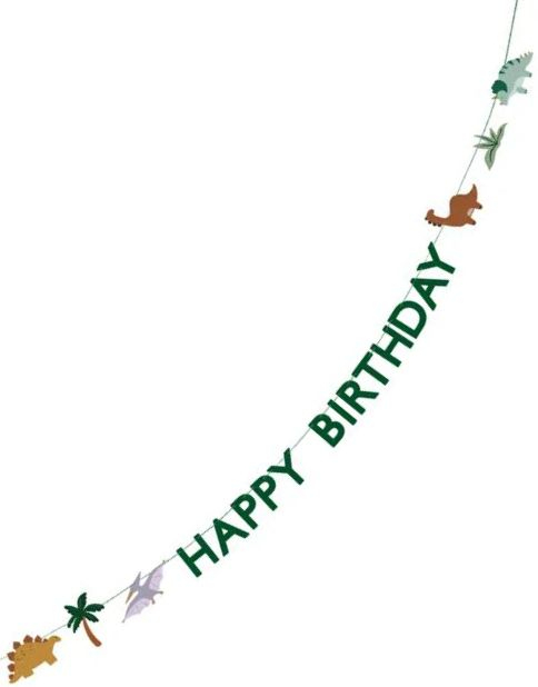 Happy Birthday Bursdagsbanner 3 Meter - Dino Party