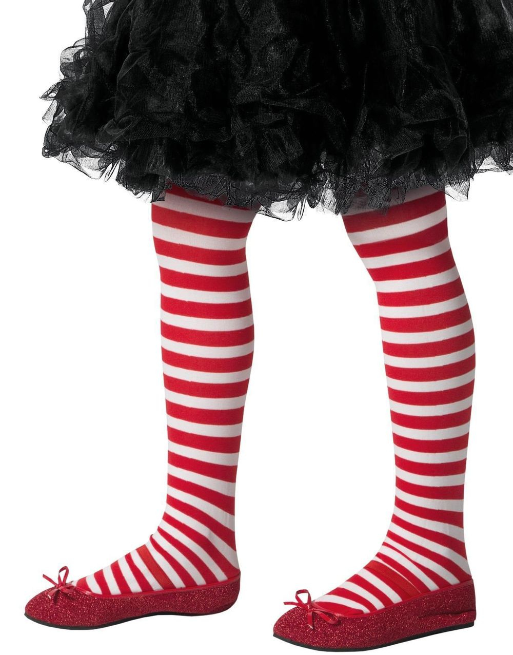 Rød og Hvit Stripete Strømpebukse til Barn