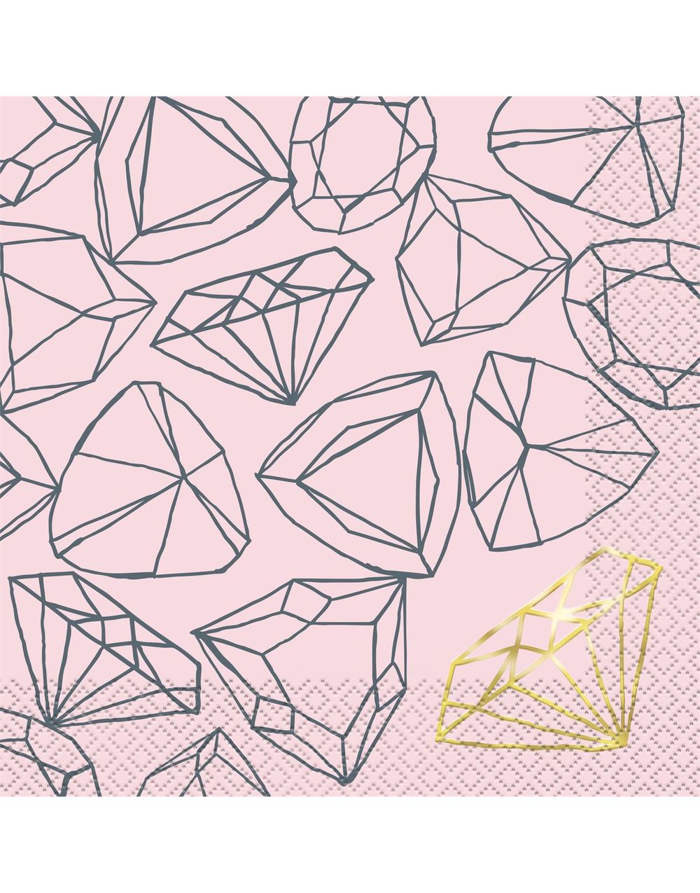 16 stk Rosa Servietter Diamantmønster 33x33 cm - Bride Party