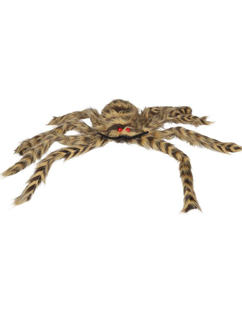 Brun og Svart Hårete Edderkopp Dekorasjon ca. 50x35 cm