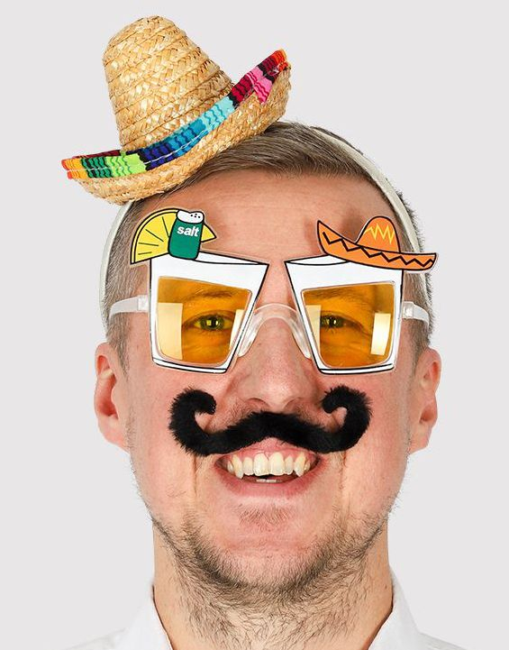 Kostymesett - Tequilabriller med Hatt og Bart