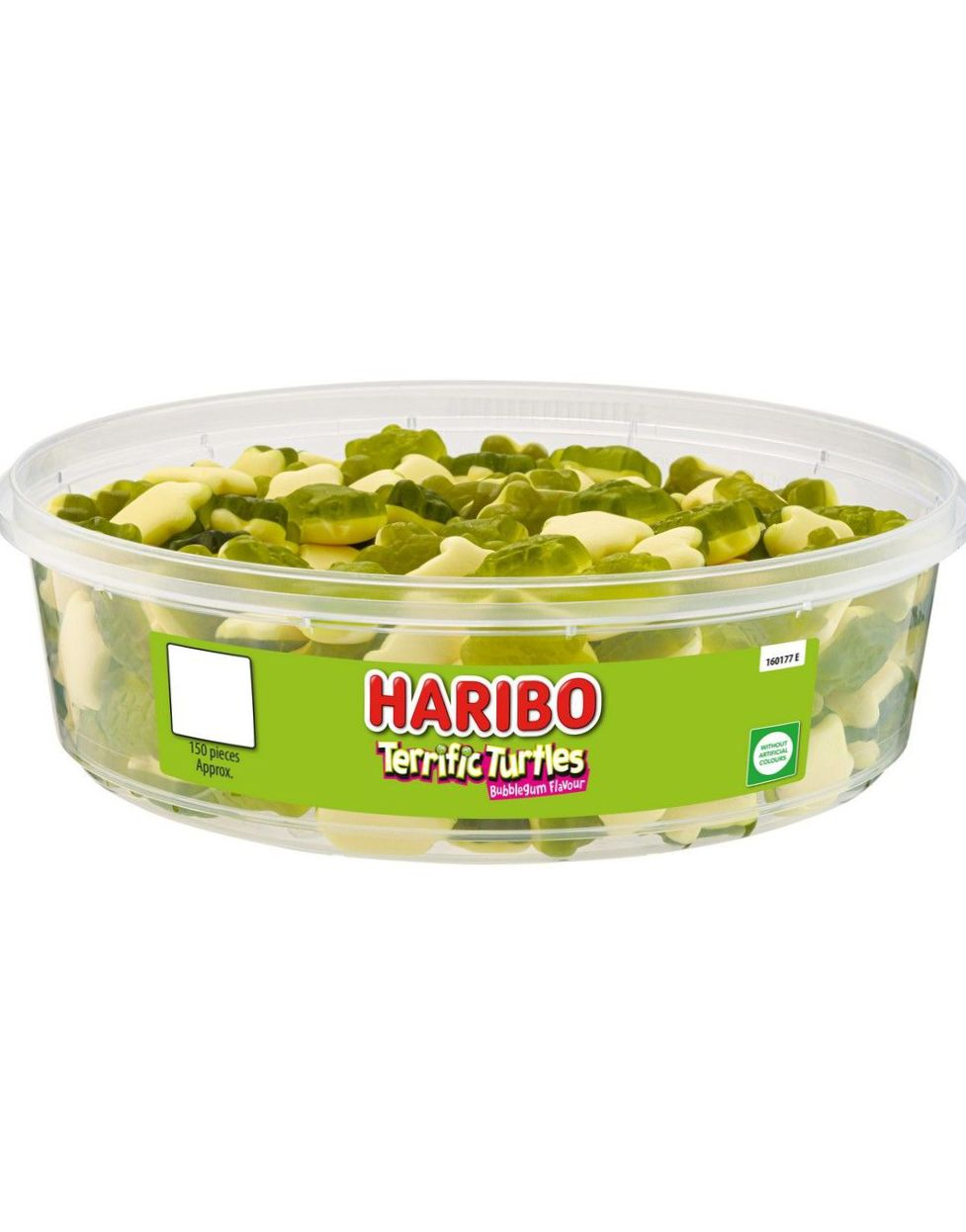 150 stk Haribo Terrific Turtles - Boks med Vingummi Skilpadder 480 gram