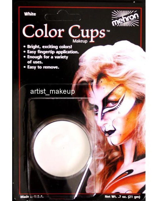 Color Cups 15 gr - Clown White Mehron Oljebasert Ansikt & Kroppssminke