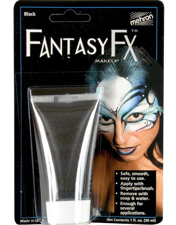 Black Fantasy F-X Makeup - 30 ml Vannbasert Mehron Ansikt og Kropssminke