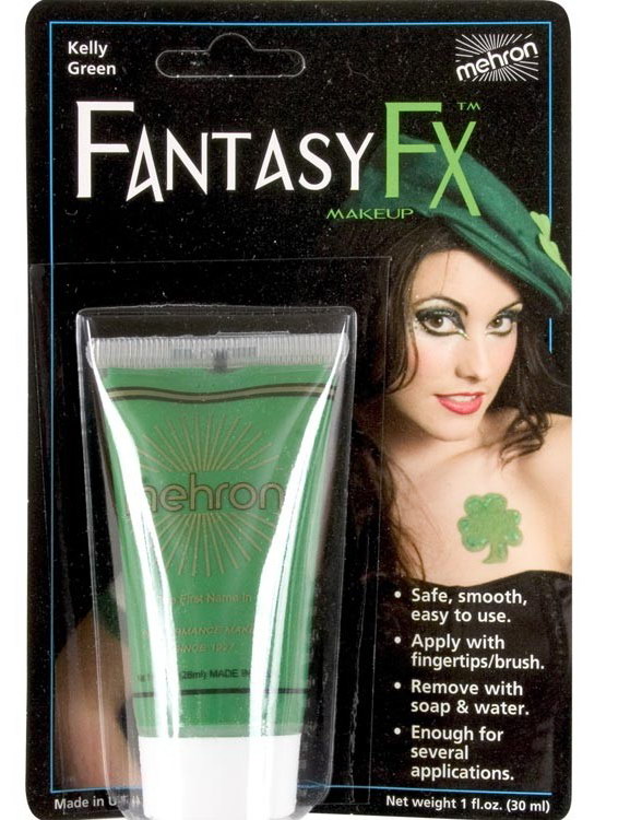 Kelly Green Fantasy F-X Makeup - 30 ml Vannbasert Mehron Ansikt og Kropssminke