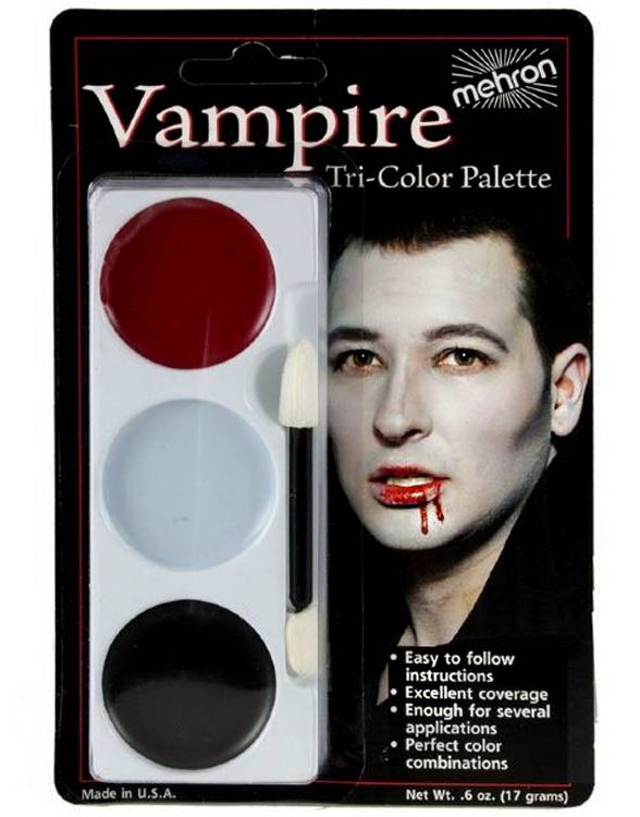 Tri-Color Palette - 17 gr Mehron Vampyr Sminkepalett - 3 Farger