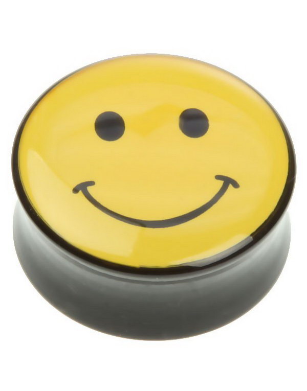 Svart Piercing med Gul Smiley