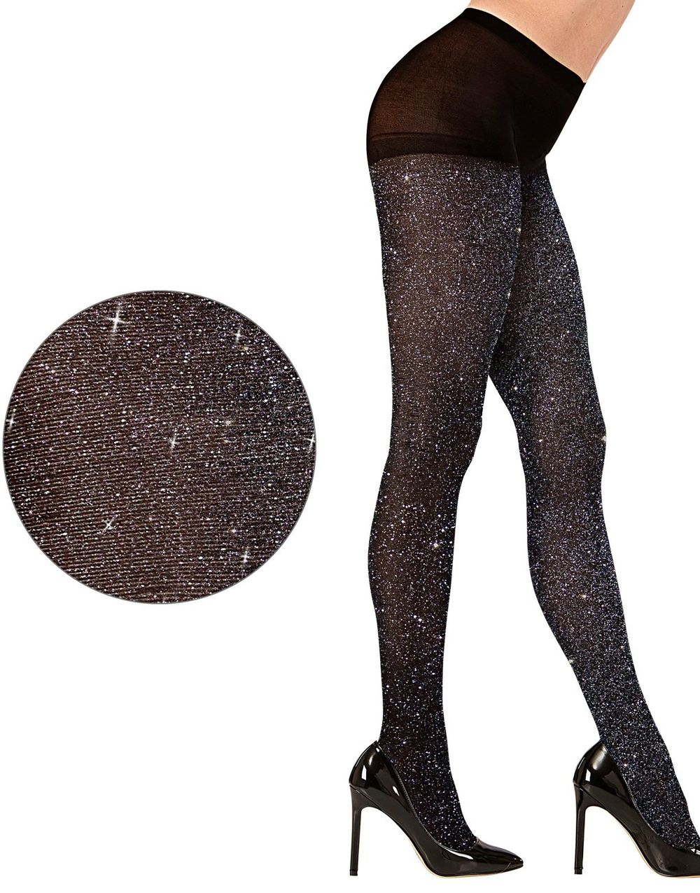 Strømpebukse med Glitter - Svart