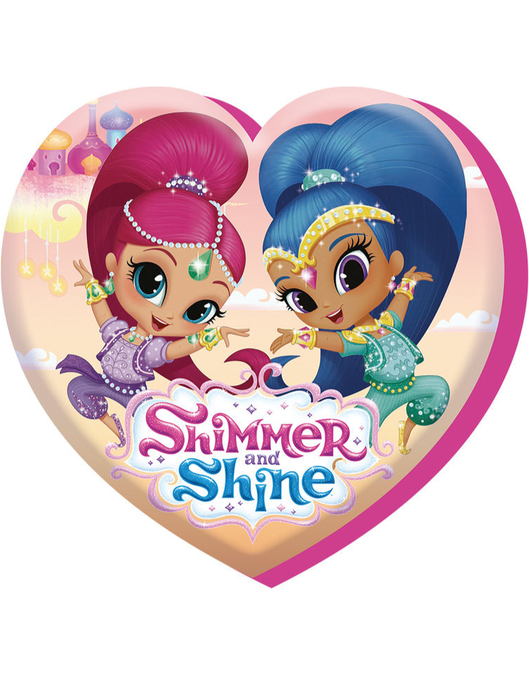 Hjerteformet Shimmer and Shine Pyntepute 37x40 cm