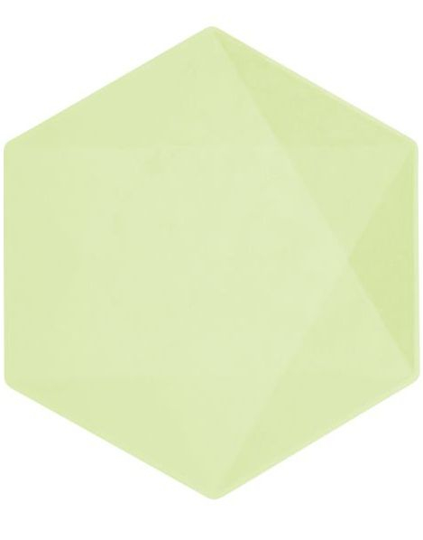 6 stk Vert Decor Grønne Heksagonale Papptallerkener 26 cm - Miljøvennlige