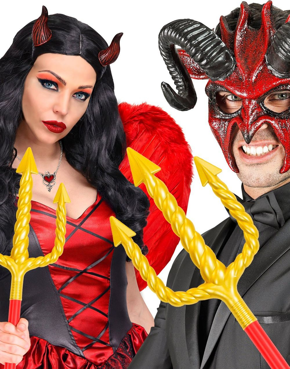 Sammenleggbar Trident med Rød Stang - 137 cm