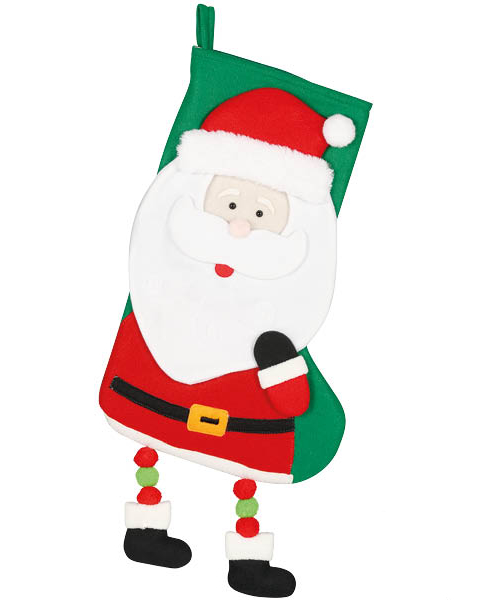 Rød Julenisseformet Julestrømpe med Bein