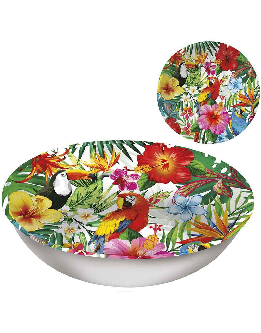 Skål i Hardplast med Hawaiimotiver 31,5x5,5 cm