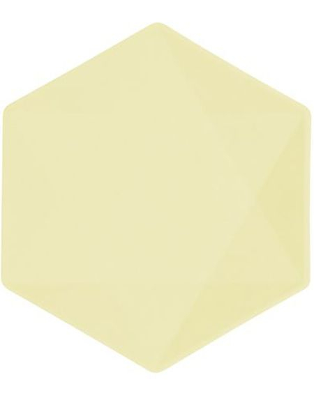 6 stk Vert Decor Gule Heksagonale Papptallerkener 21 cm - Miljøvennlige