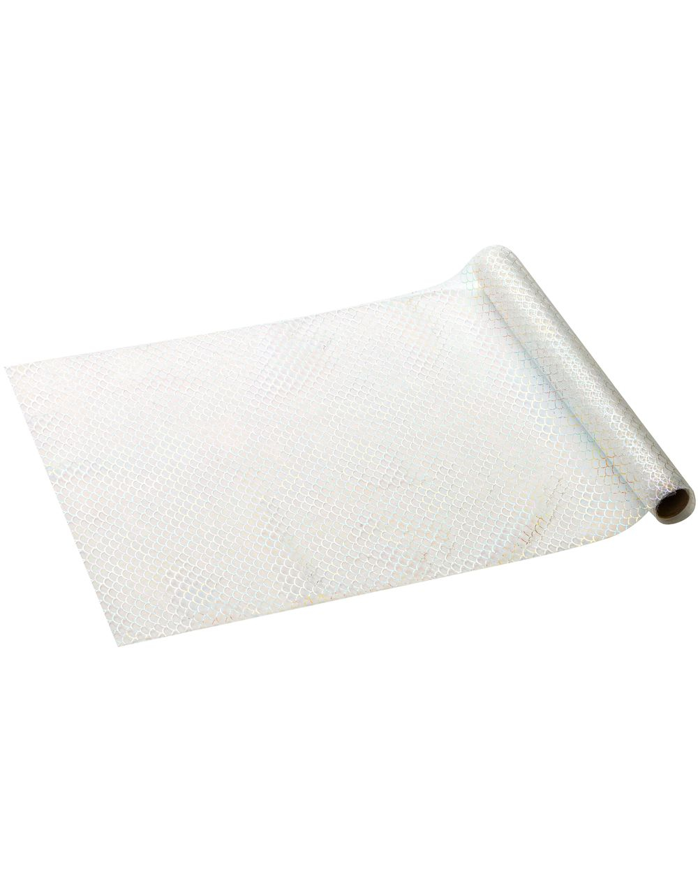 Hvit Skjellmønstret Bordløper i Polyester 32 cm x 3 meter