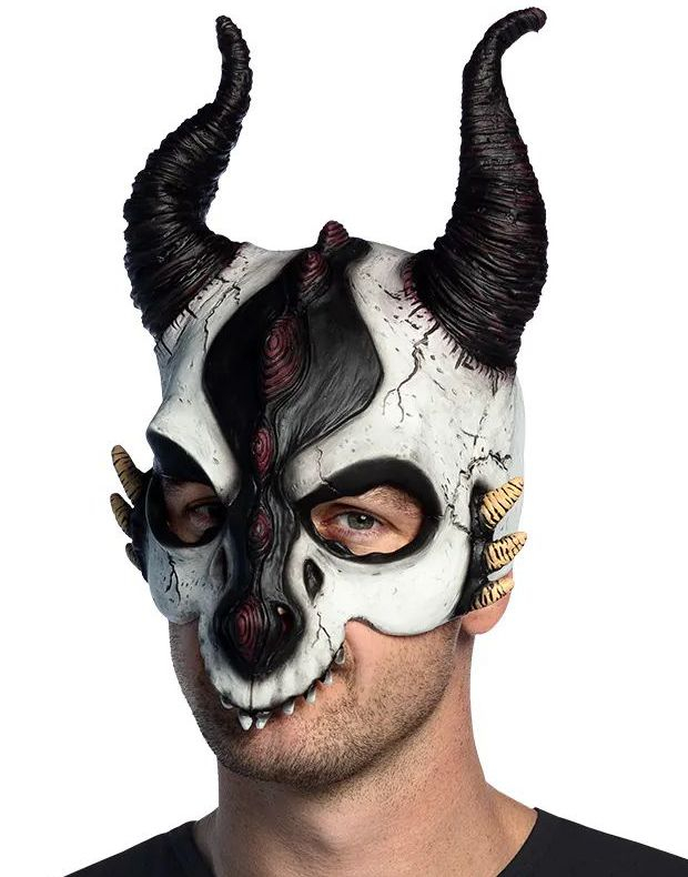 Demonsk Drageskalle - Maske i Latex