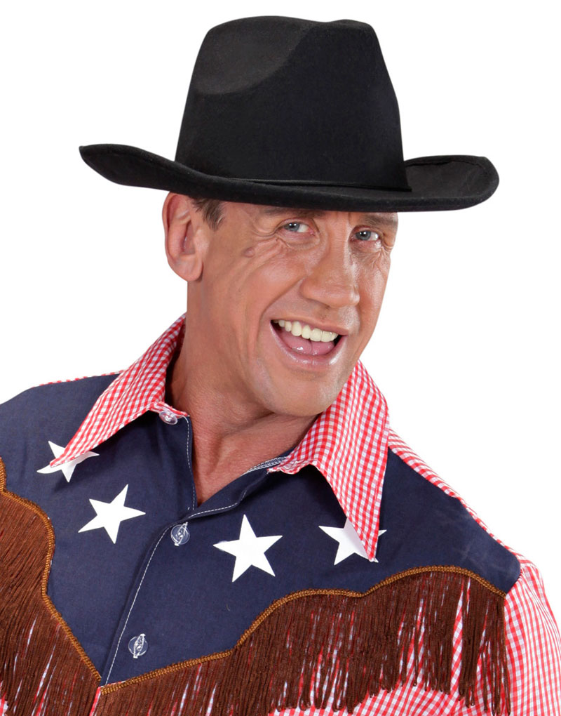 Svart Cowboyhatt med Snor