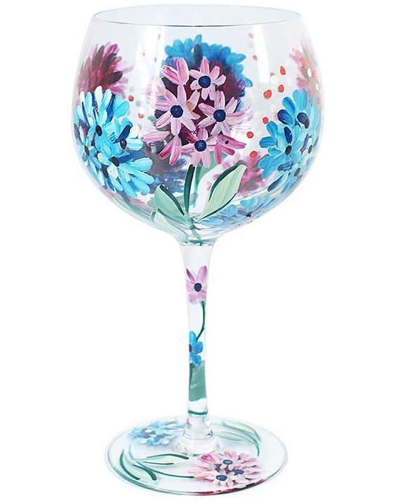Håndmalt Lynsey Johnstone Hydrangea - Gin Glass