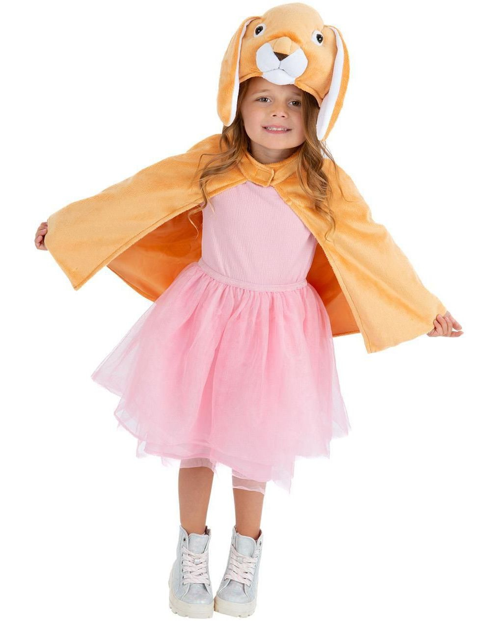 Deluxe Beige Plysj Kaninkappe med Hette til Barn 4-8 ÅR