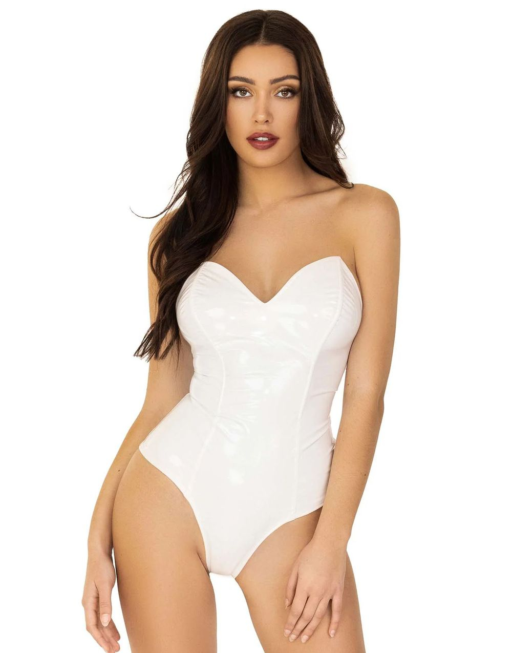 Hvit Vinyl Bodysuit