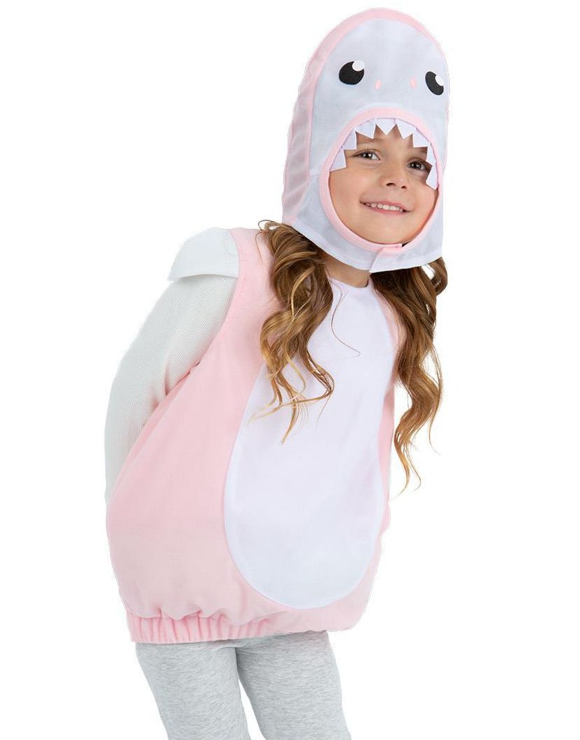 Rosa Hai Kostyme med Hette til Barn