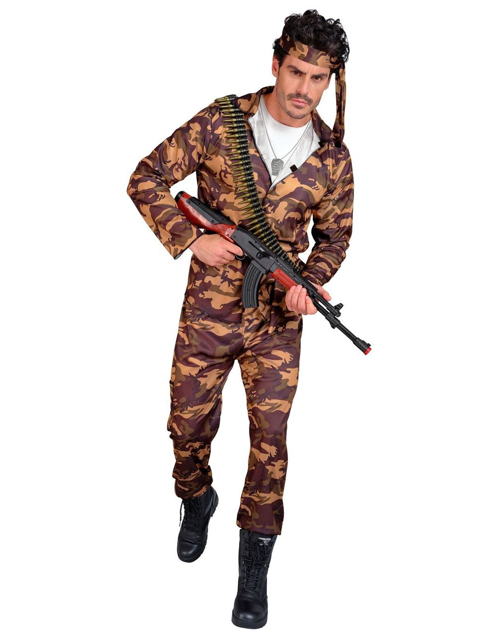 Brunt Soldat Kostyme - L