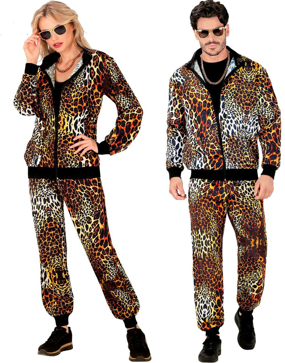 UV-Glow Leopard Grilldress til Voksen
